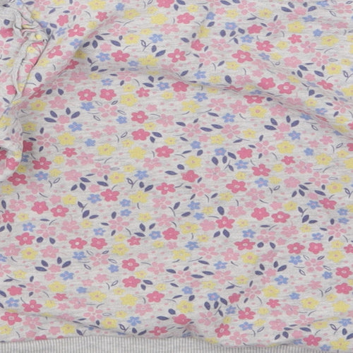George Girls Grey Floral  Pullover Jumper Size 3-4 Years