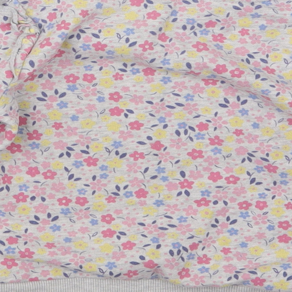 George Girls Grey Floral  Pullover Jumper Size 3-4 Years