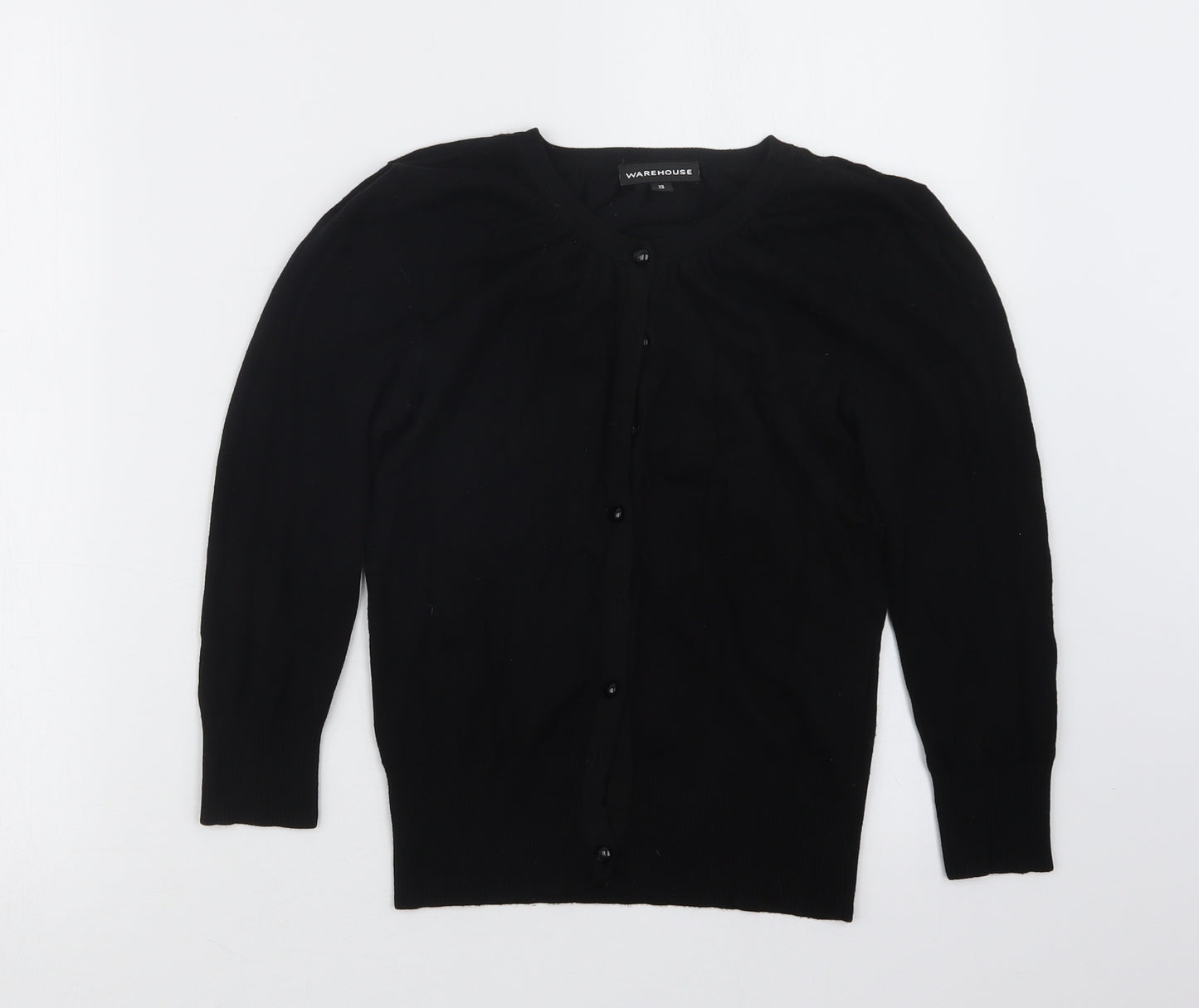 Warehouse Womens Black  Knit Cardigan Jumper Size 10