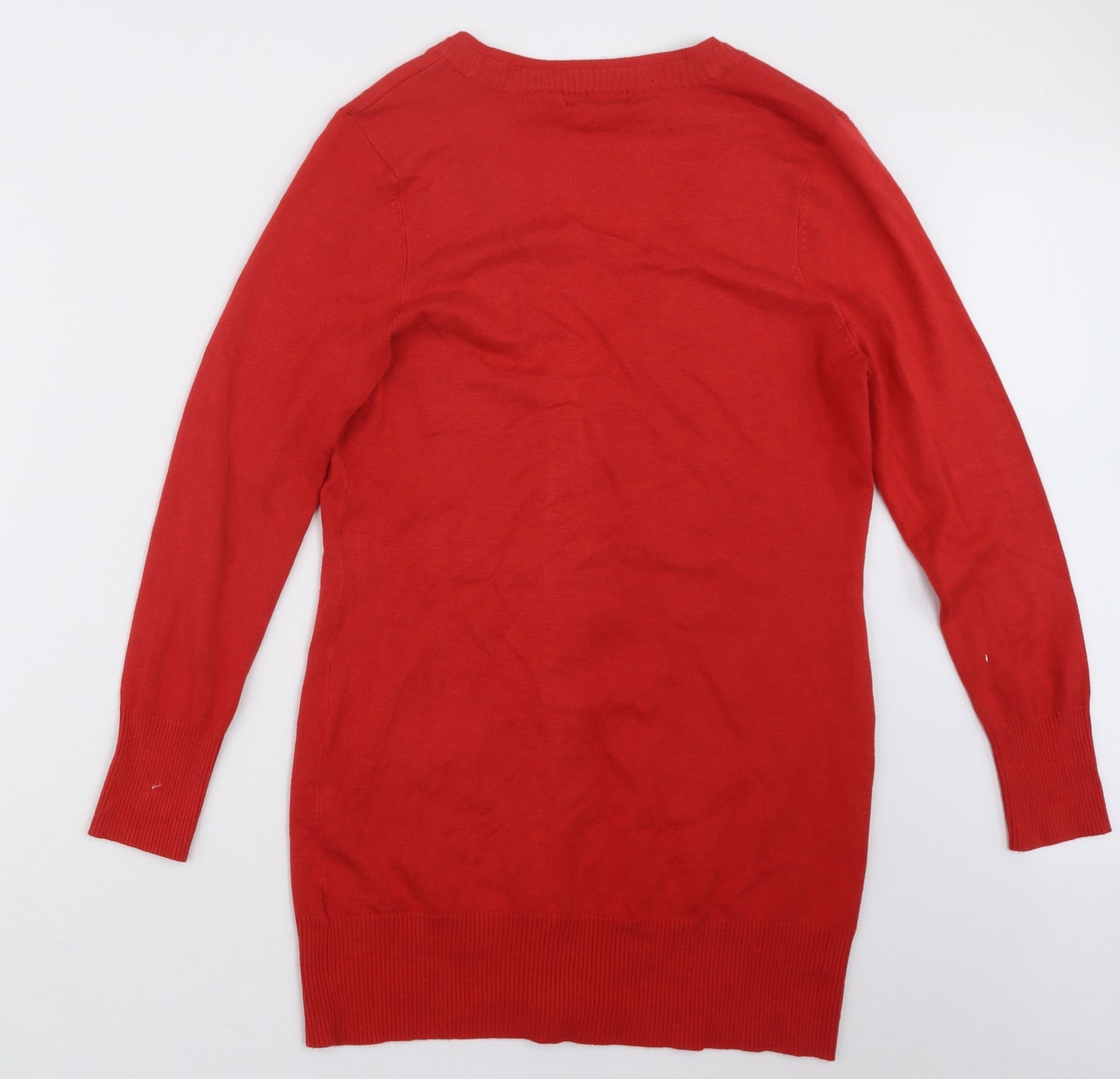 Marks and Spencer Womens Red  Knit Cardigan Jumper Size 12