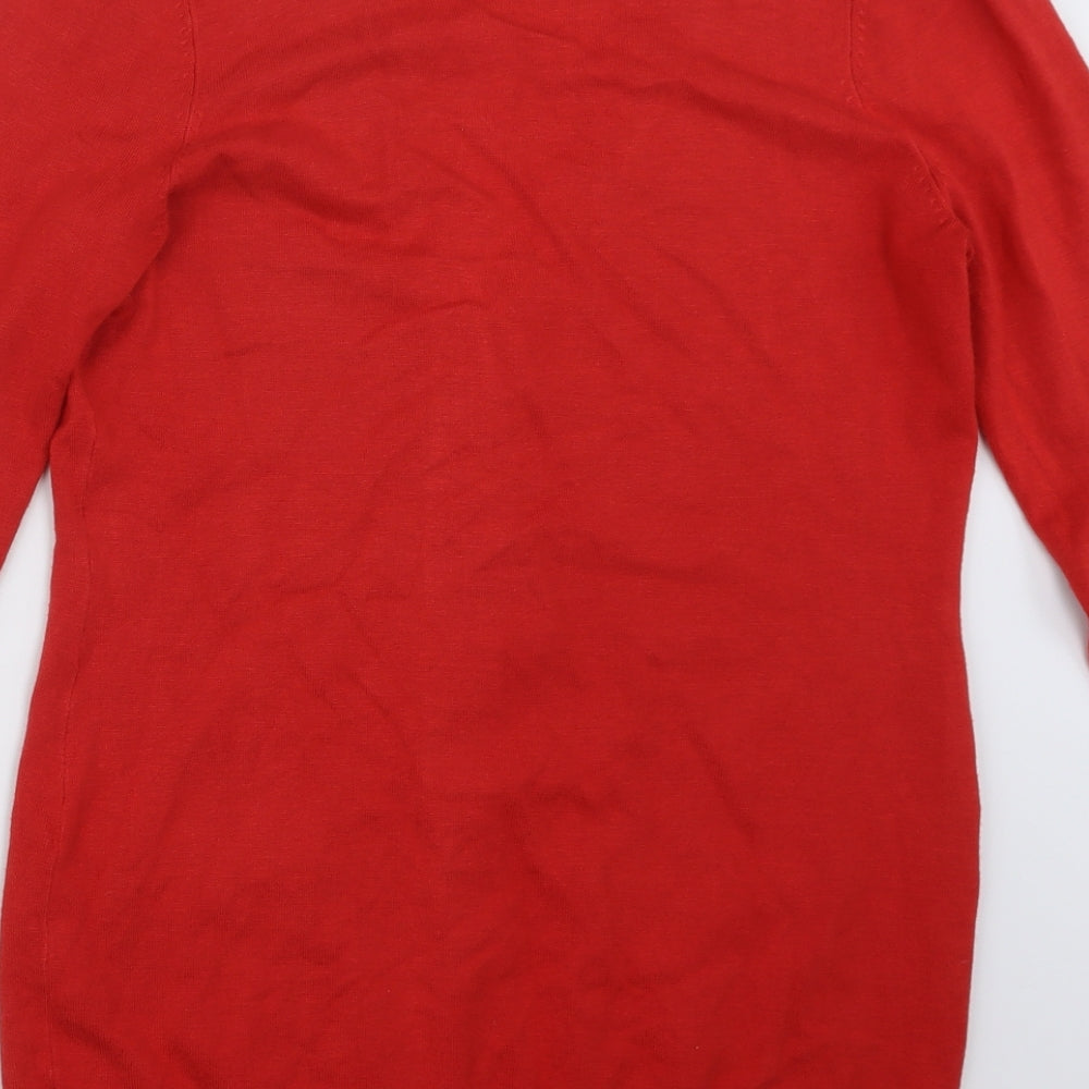 Marks and Spencer Womens Red  Knit Cardigan Jumper Size 12