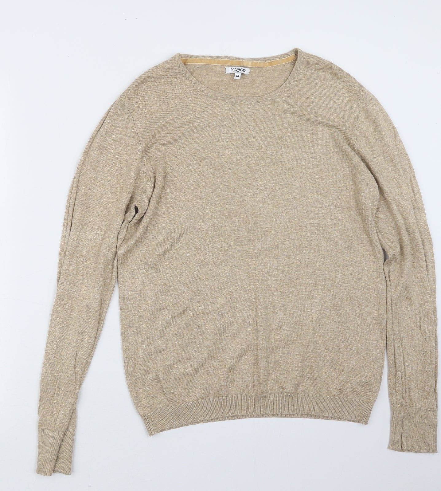 Pep&Co Womens Beige  Knit Pullover Jumper Size 16
