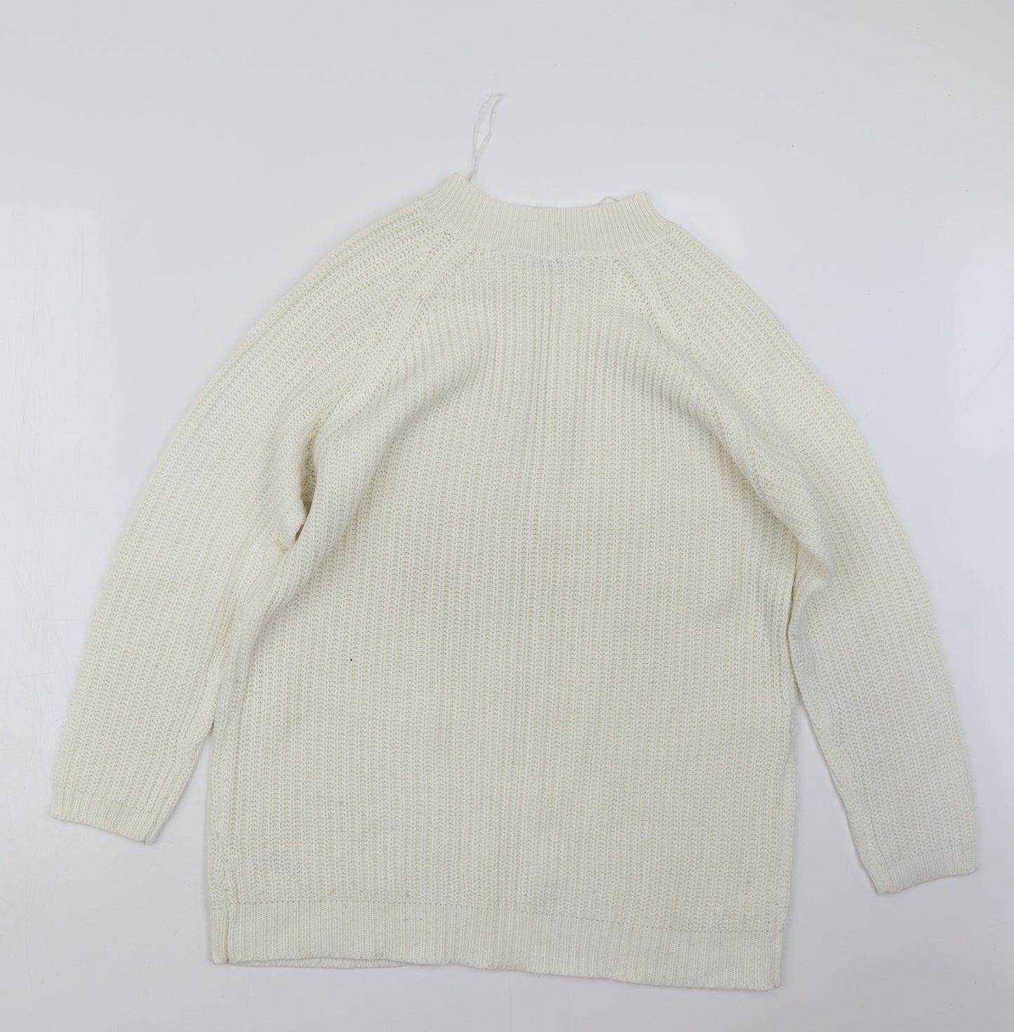 BHS Womens White  Knit Pullover Jumper Size 16