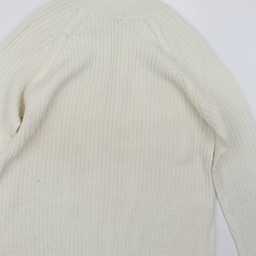 BHS Womens White  Knit Pullover Jumper Size 16