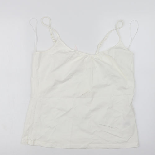 E-vie Womens White   Basic Tank Size 18