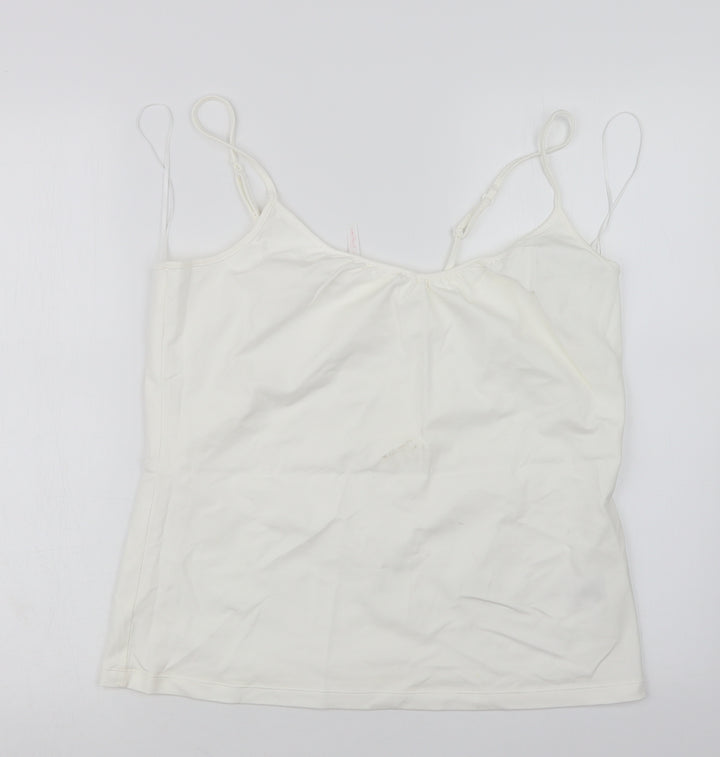 E-vie Womens White Basic Tank Size 18
