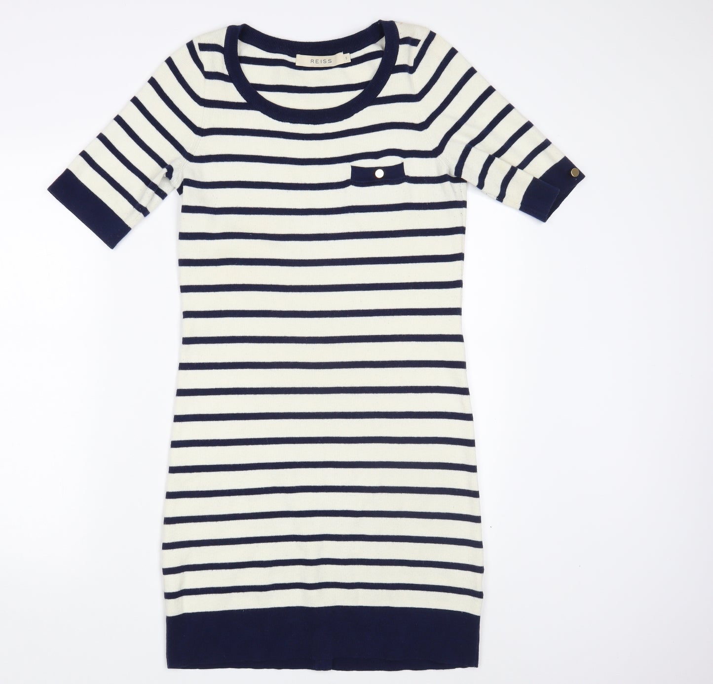 Reiss Womens Ivory Striped  Pullover Jumper Size S