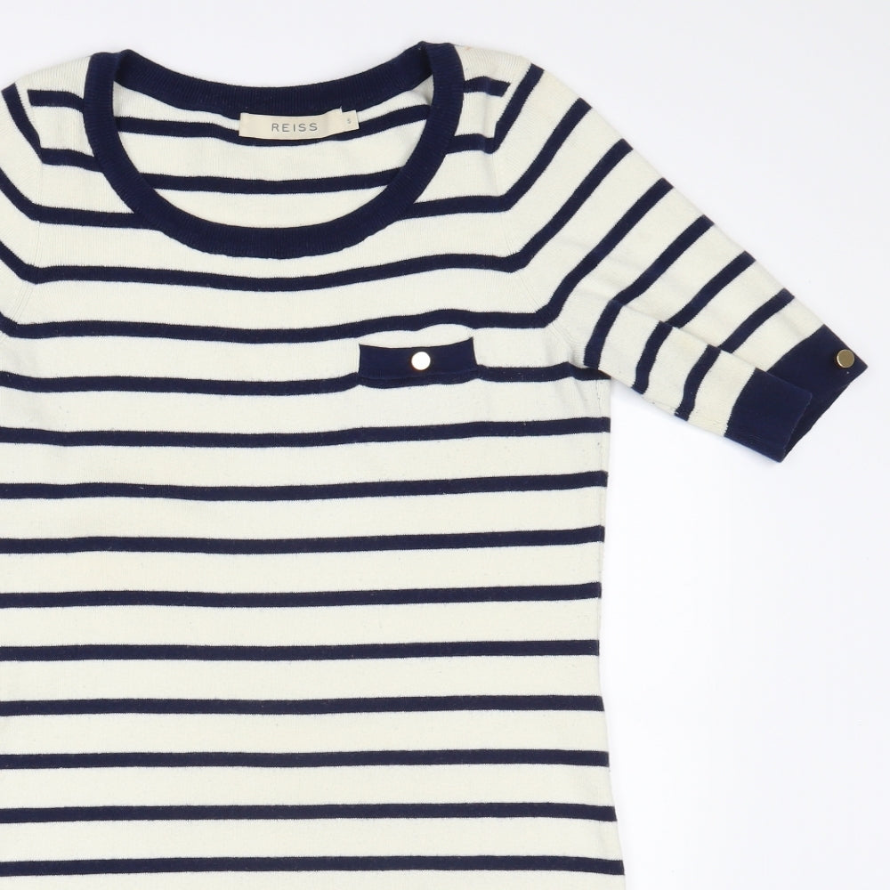 Reiss Womens Ivory Striped  Pullover Jumper Size S