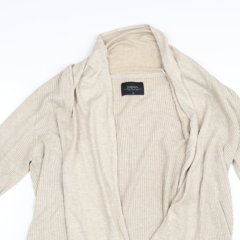 Papaya Womens Beige   Cardigan Jumper Size 16