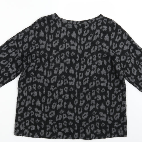 Prodotto Womens Black Animal Print  Pullover Jumper One Size
