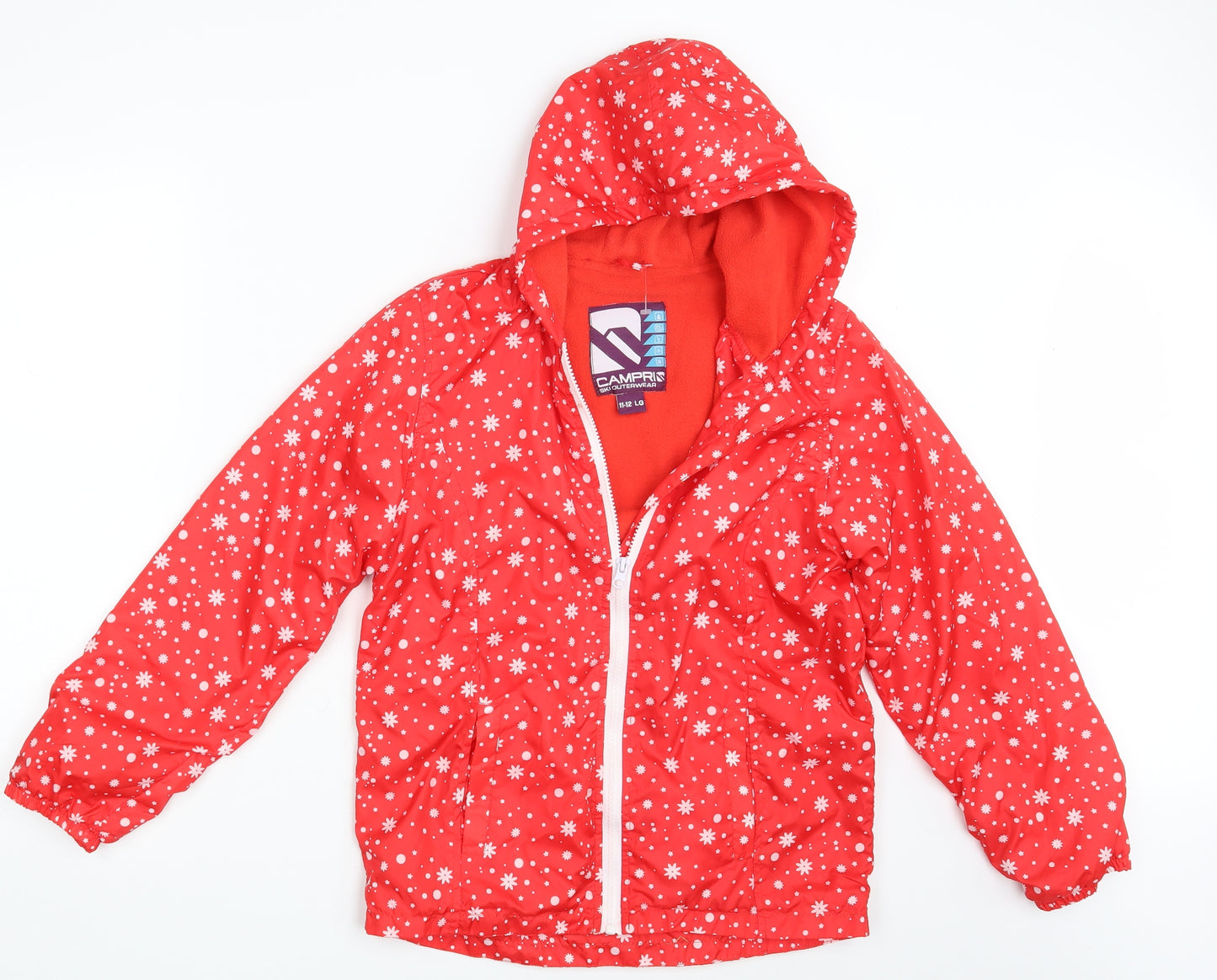 Campri Girls Red Floral  Ski Jacket Coat Size 11-12 Years