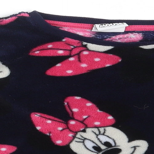 Disney Girls Blue Animal Print  Pullover Jumper Size 3-4 Years  - Minnie Mouse