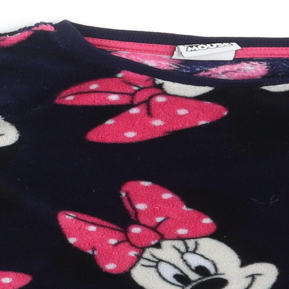 Disney Girls Blue Animal Print  Pullover Jumper Size 3-4 Years  - Minnie Mouse