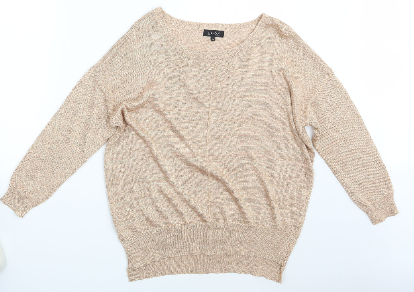 Soon Womens Gold   Pullover Jumper Size 12