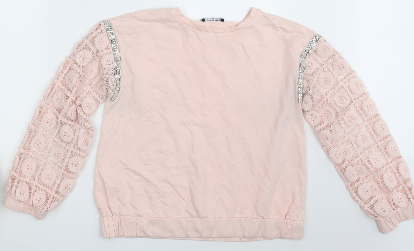 Select Womens Pink Floral  Pullover Jumper Size M