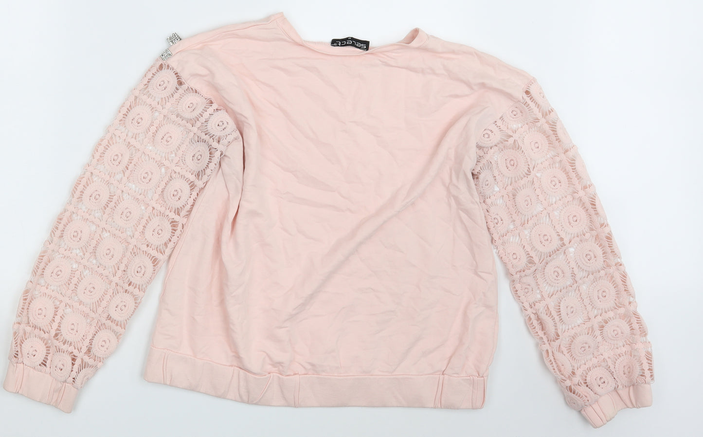 Select Womens Pink Floral  Pullover Jumper Size M