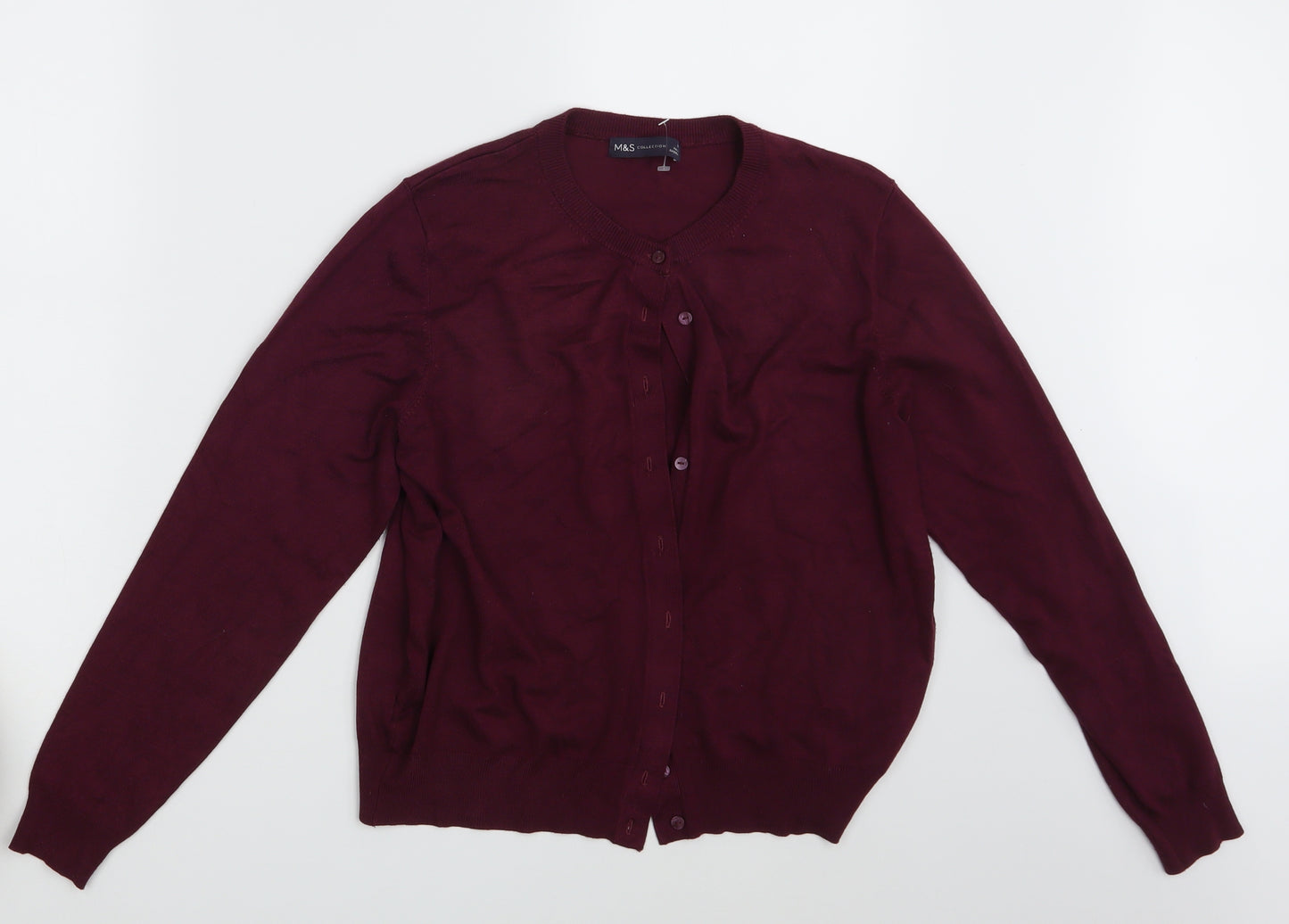 M&S Womens Purple   Cardigan Jumper Size 16