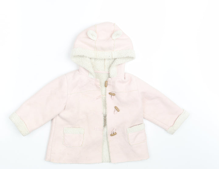 Matalan Girls Pink   Overcoat Coat Size 12-18 Months