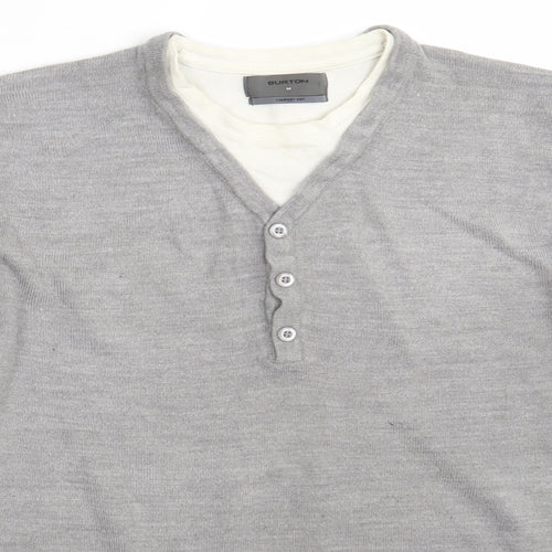 Burtomn Mens Grey   Pullover Jumper Size M
