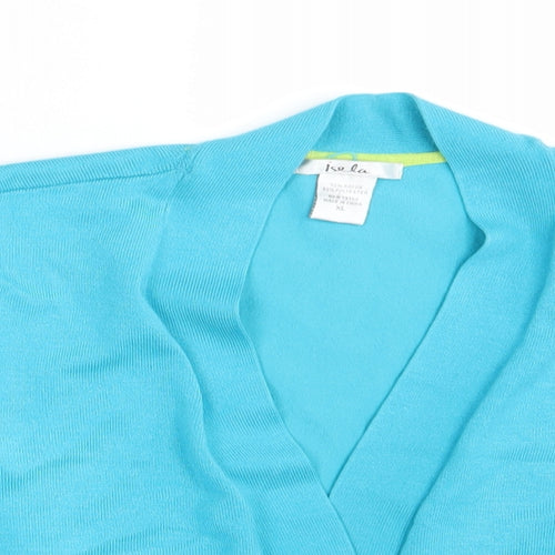Isela Womens Blue  Rayon Cardigan Jumper Size XL