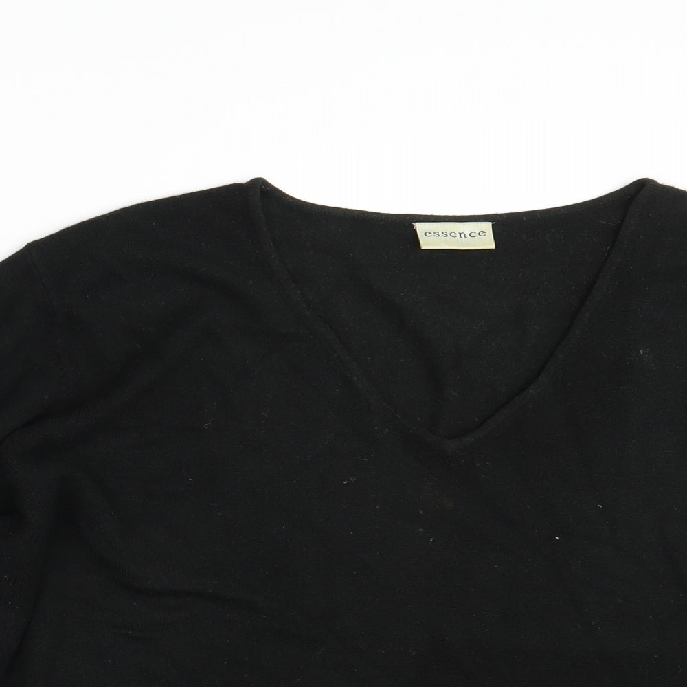 Essencee Womens Black   Pullover Sweatshirt Size 26