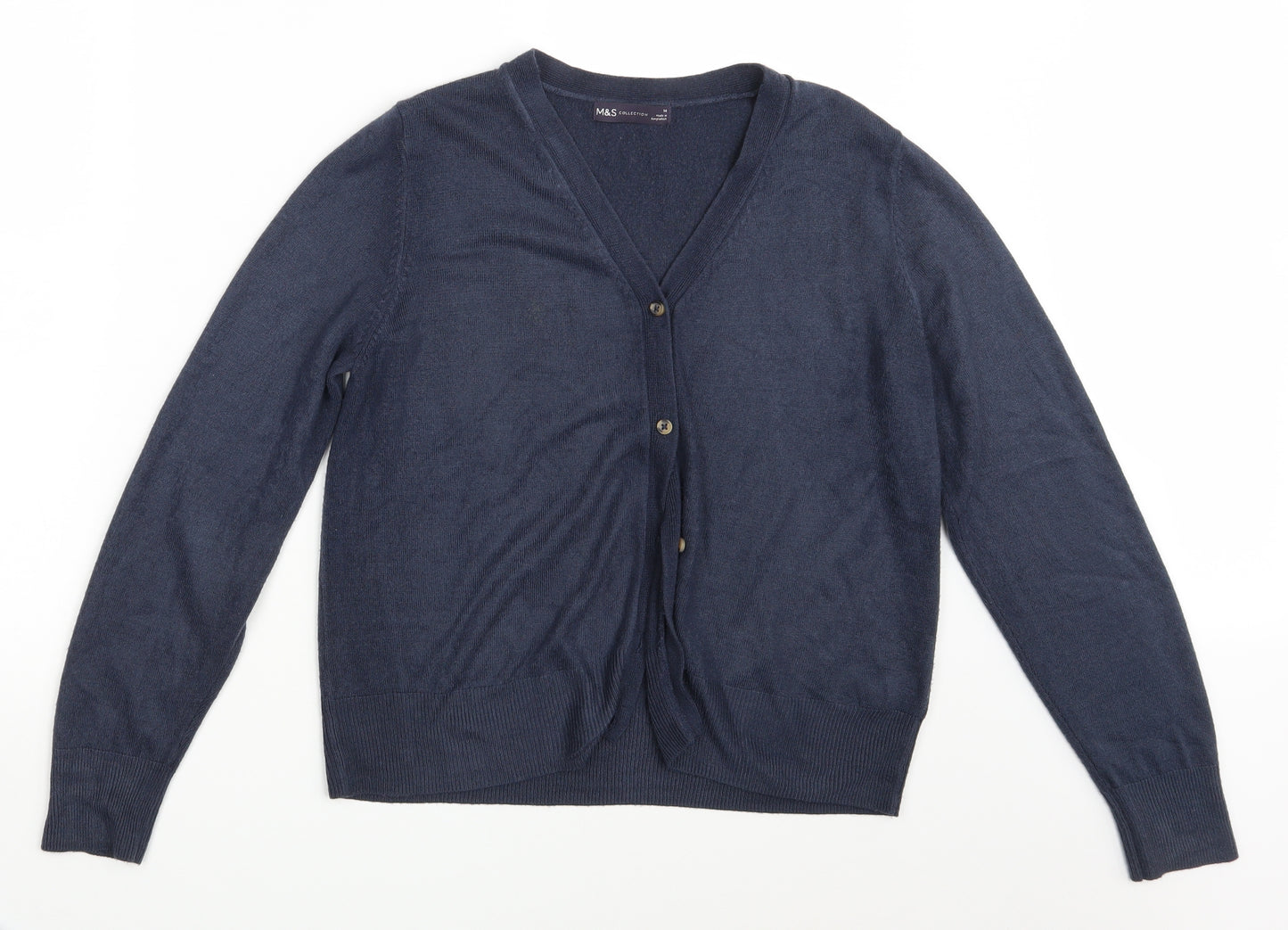 M&S Womens Blue   Cardigan Jumper Size 14