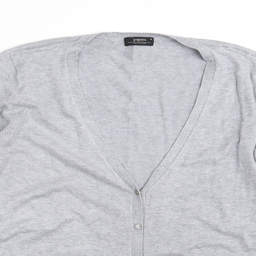 Papaya Womens Grey   Cardigan Jumper Size 16