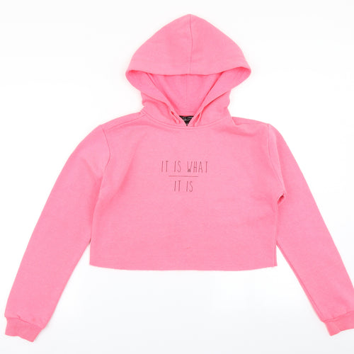 915 Generation Girls Pink   Pullover Hoodie Size 12-13 Years  - Cropepd