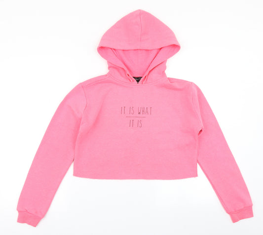 915 Generation Girls Pink   Pullover Hoodie Size 12-13 Years  - Cropepd