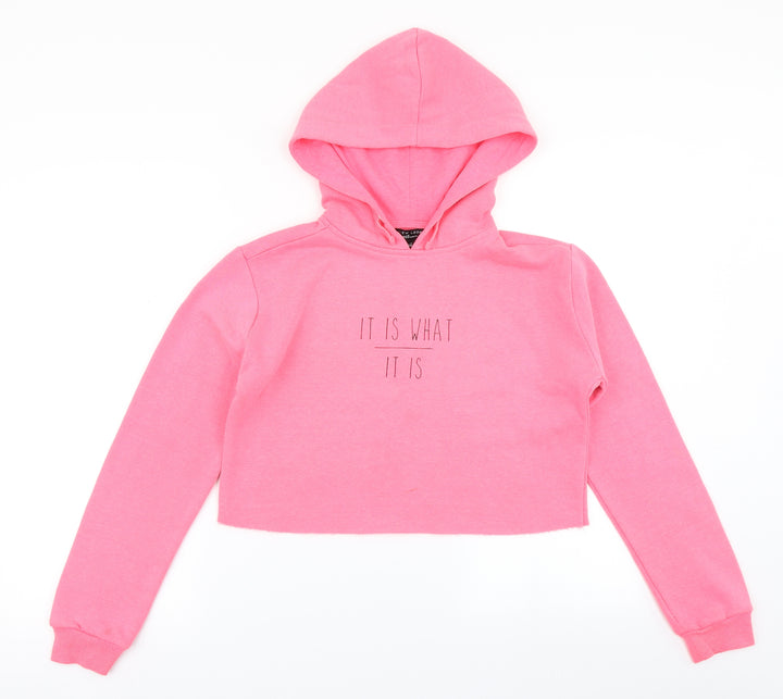 915 Generation Girls Pink   Pullover Hoodie Size 12-13 Years  - Cropepd