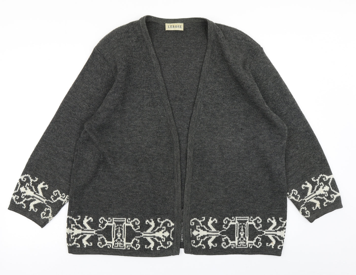 Lerose Womens Grey  Knit Cardigan Jumper Size 20
