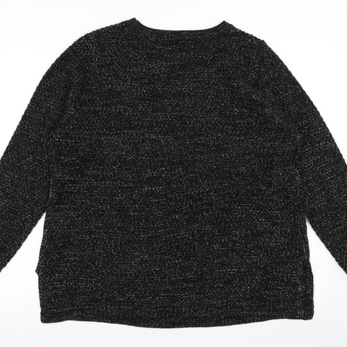 Papaya Womens Black  Knit Pullover Jumper Size 20