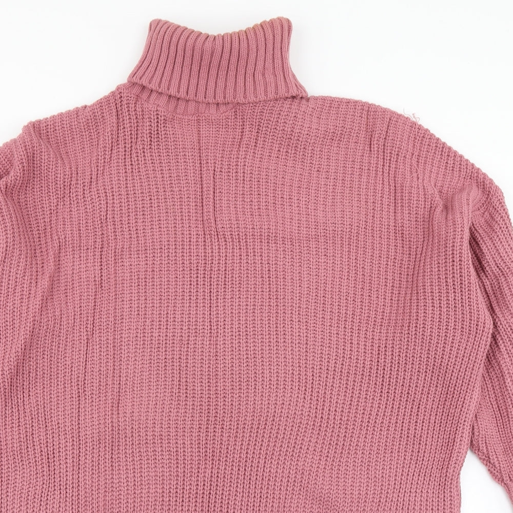 PRETTYLITTLETHING Womens Pink  Knit Jumper Dress  Size L