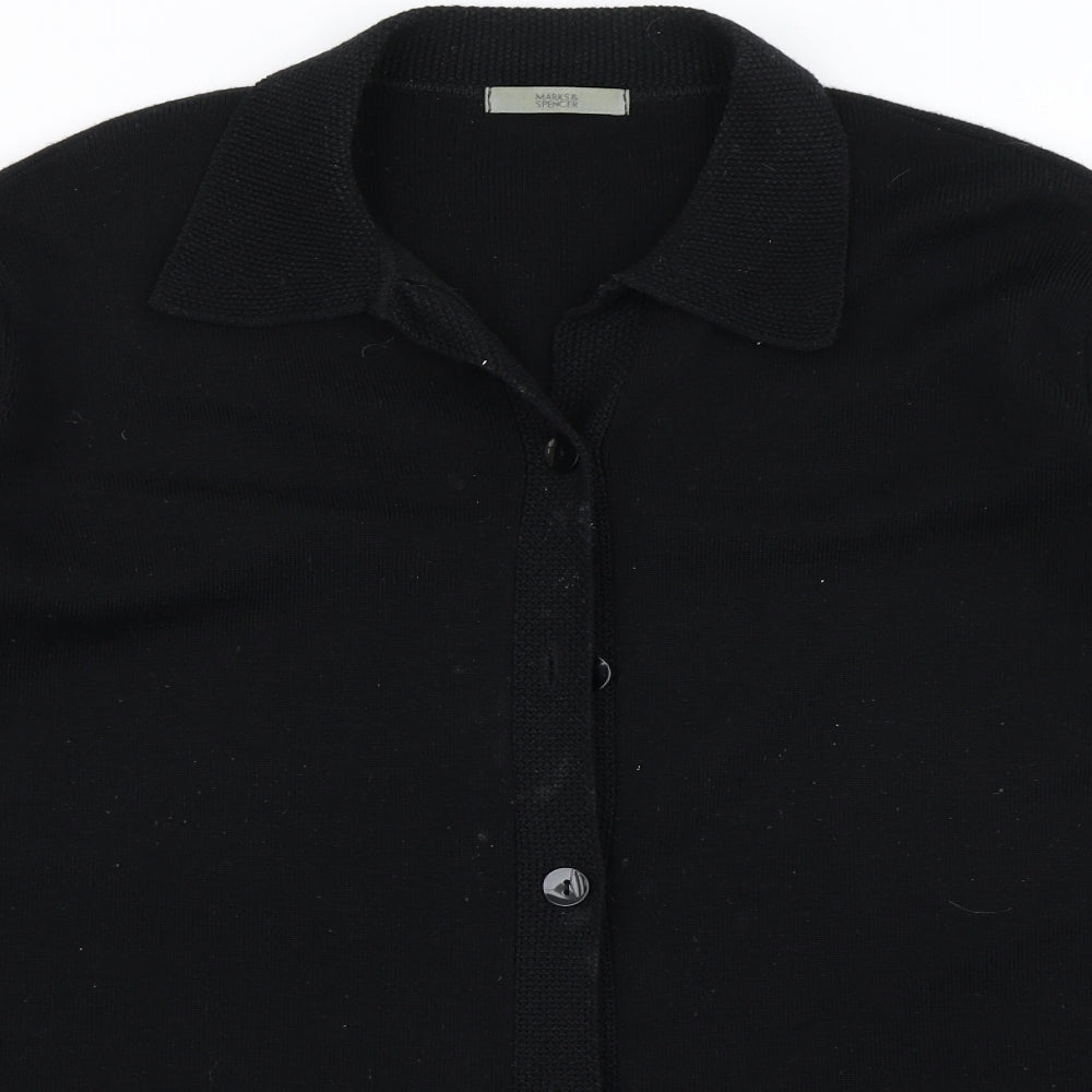 Marks & Spencer Womens Black  Knit Cardigan Jumper Size 20