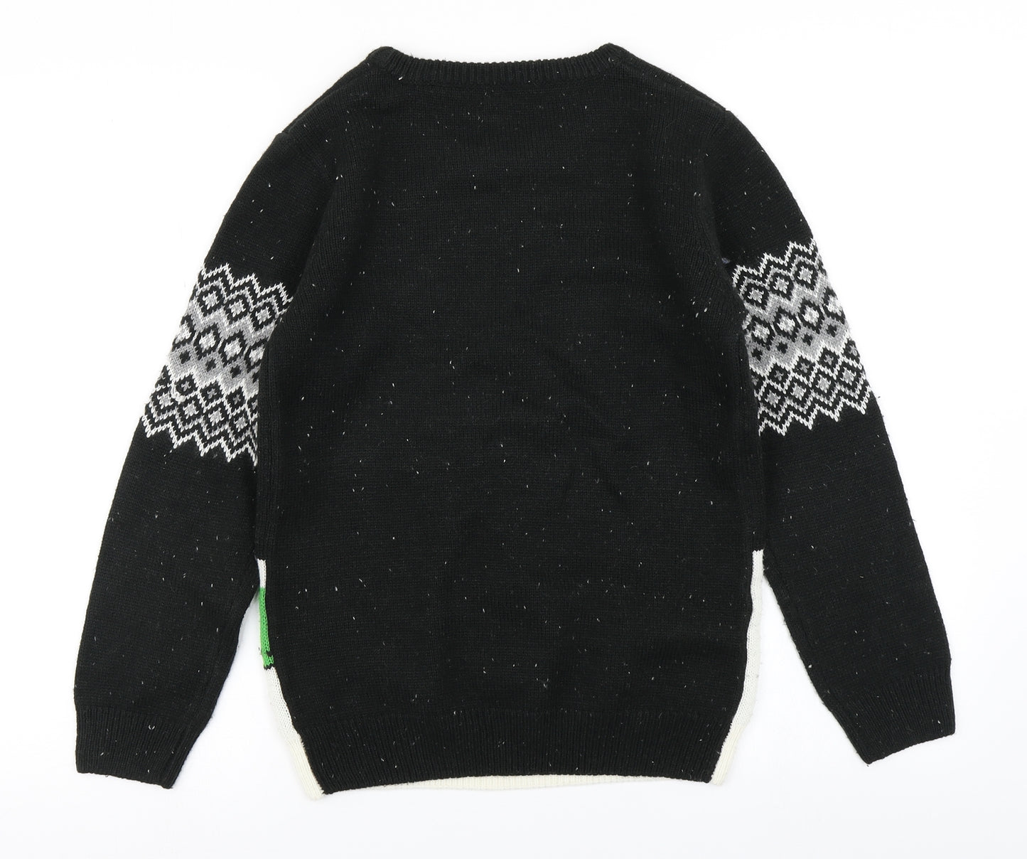 TU Boys Black  Knit Pullover Jumper Size 12 Years  - Dinosaur Christmas Jumper