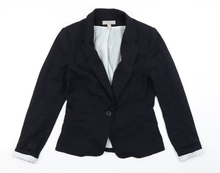 H&M Womens Blue Jacket Blazer Size 8