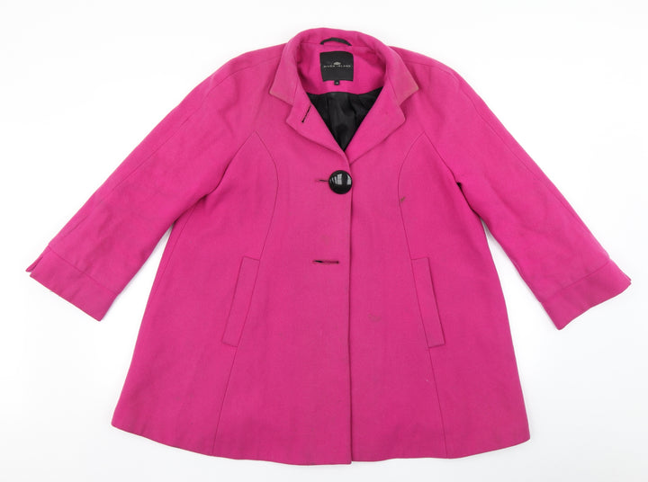 River Island Womens Pink   Overcoat Coat Size 12
