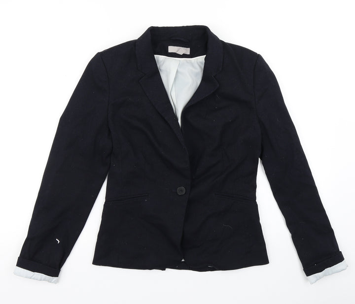 H&M Womens Blue Jacket Blazer Size 8