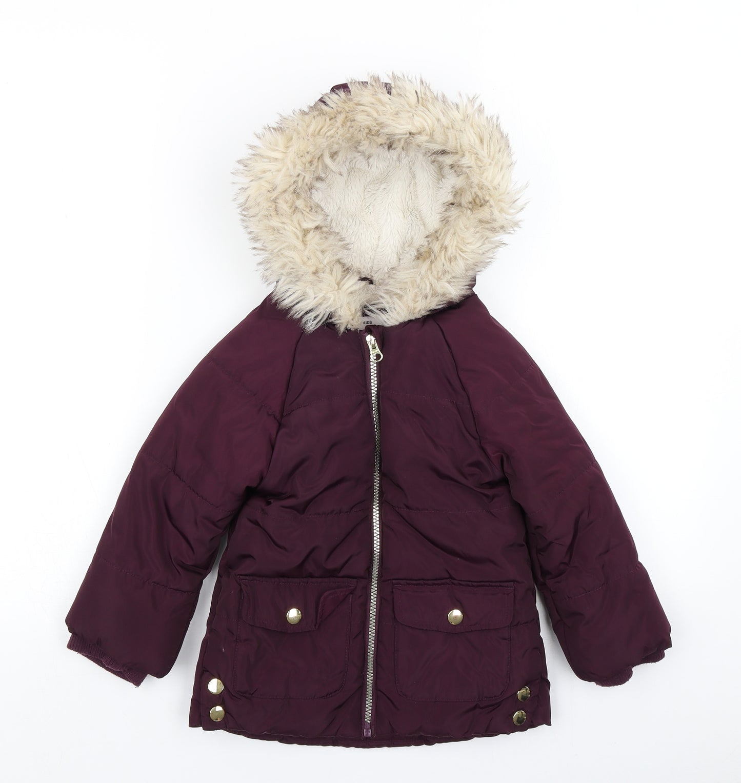 TU Girls Purple   Parka Coat Size 3-4 Years