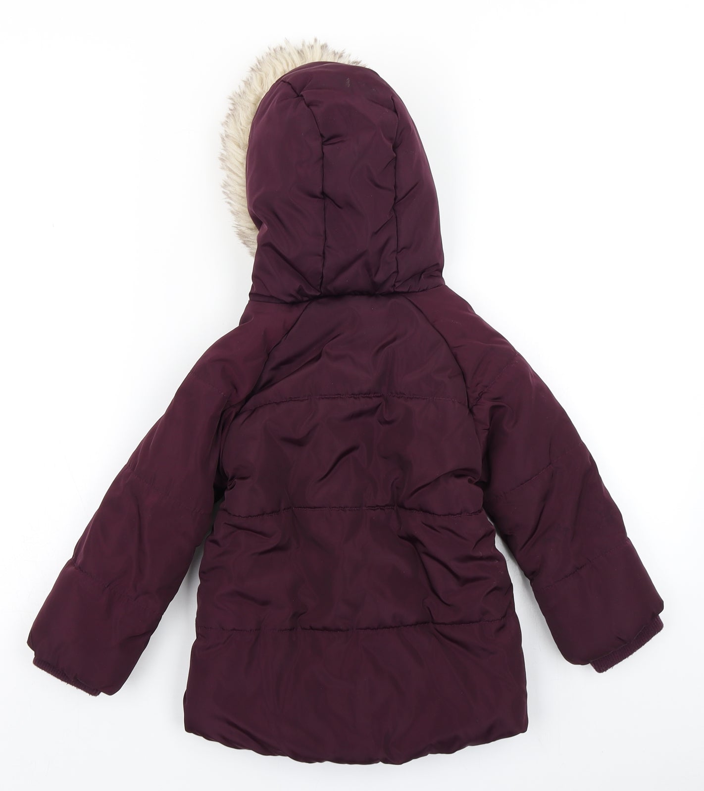 TU Girls Purple   Parka Coat Size 3-4 Years