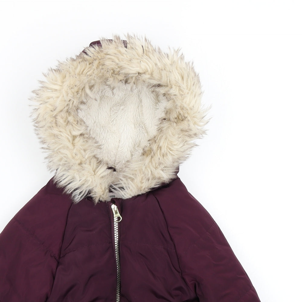 TU Girls Purple   Parka Coat Size 3-4 Years