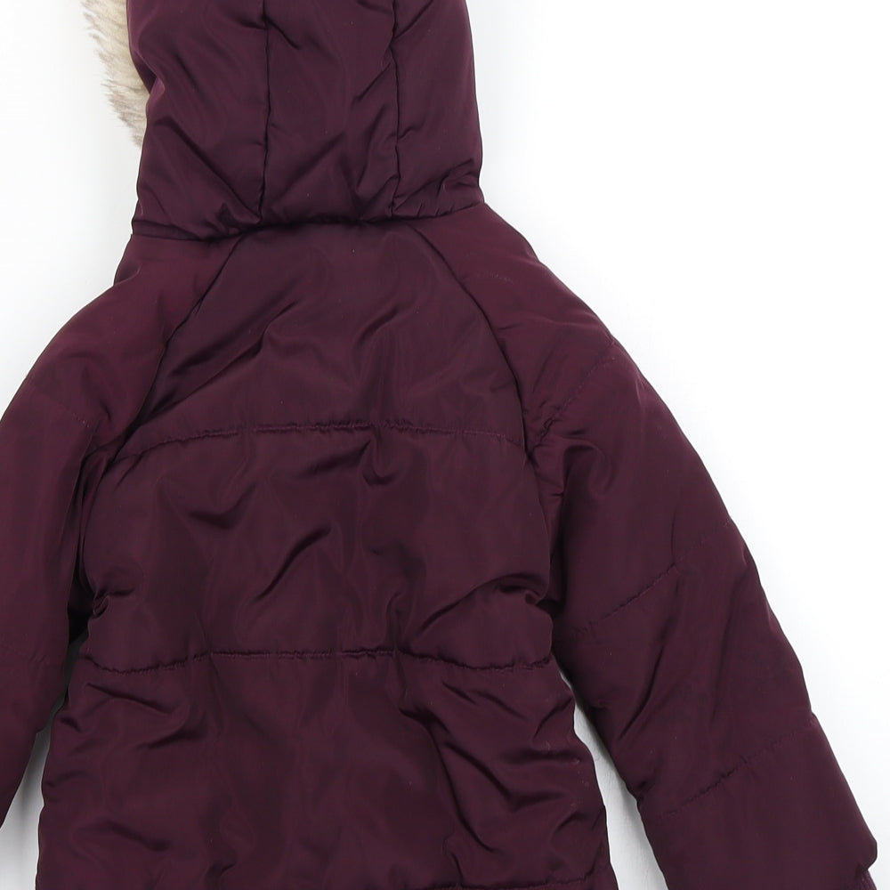 TU Girls Purple   Parka Coat Size 3-4 Years