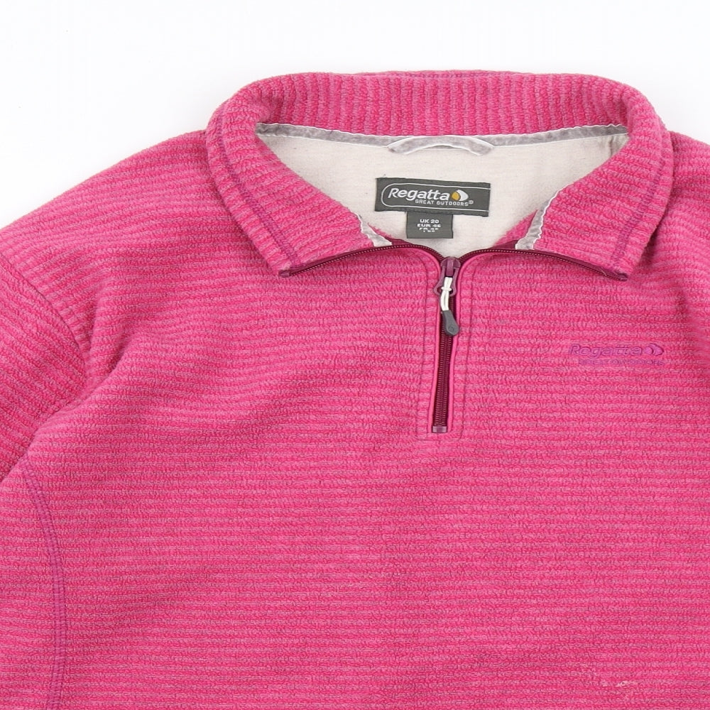 Regatta Womens Pink Striped Fleece Pullover Sweatshirt Size 20