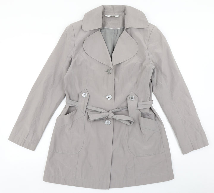 BHS Womens Grey Overcoat Coat Size 10