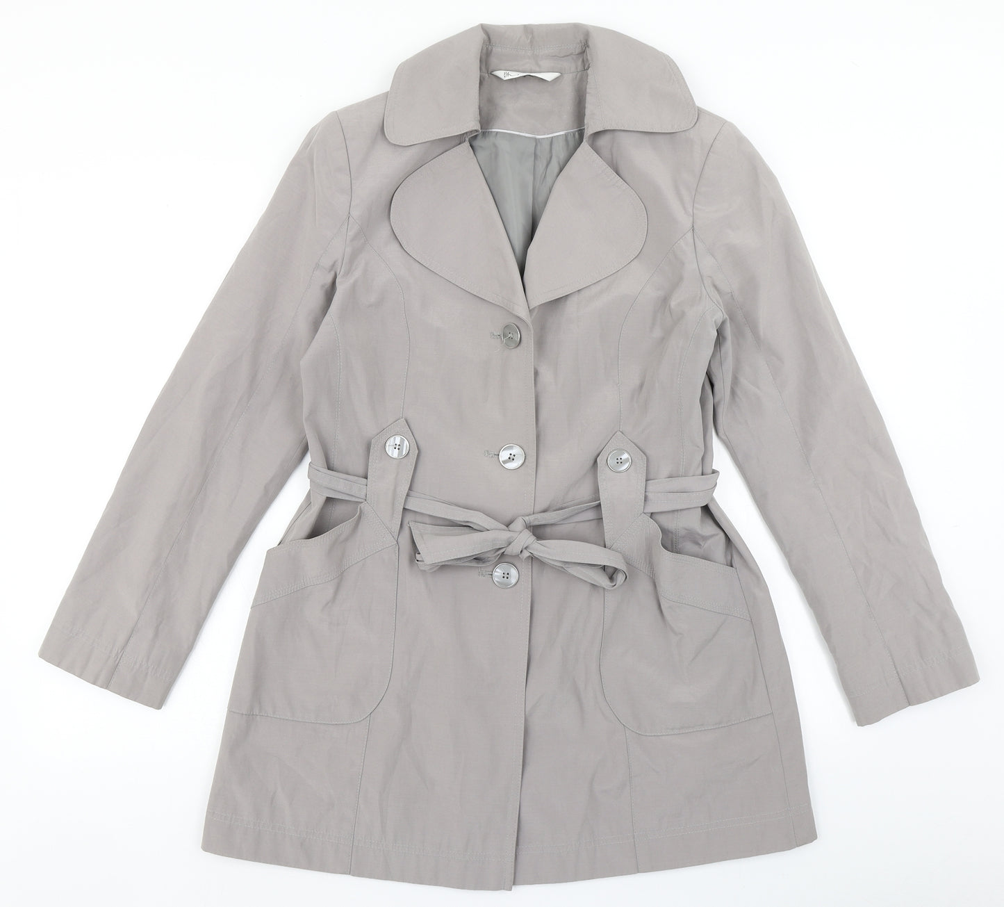 BHS Womens Grey   Overcoat Coat Size 10