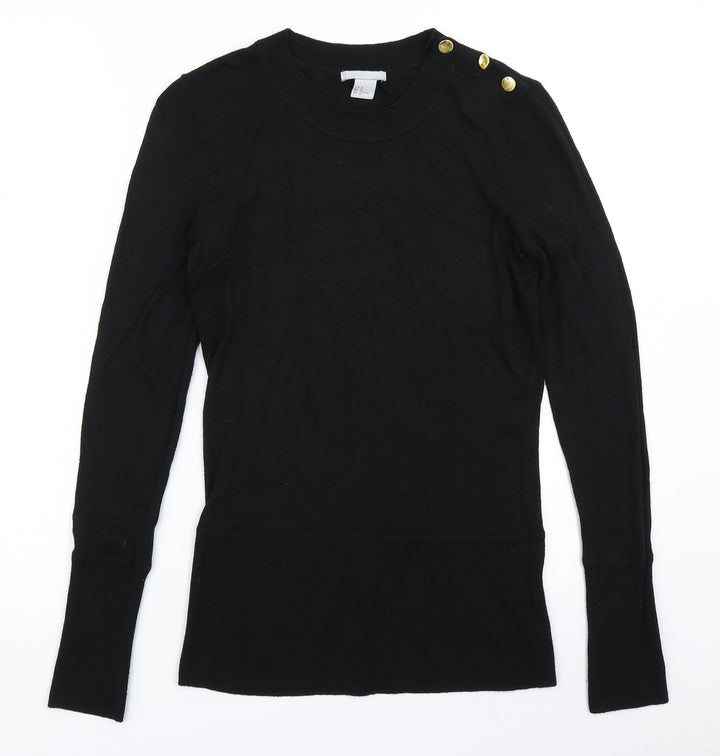 H&M Womens Black Knit Pullover Jumper Size M