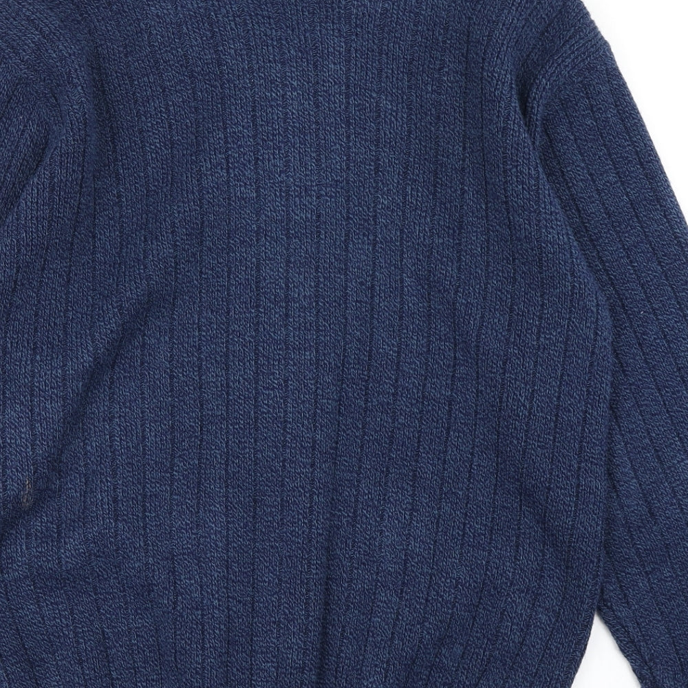 Bellisimo Mens Blue  Knit Cardigan Jumper Size M