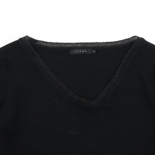 Linea Womens Black  Knit Pullover Jumper Size S
