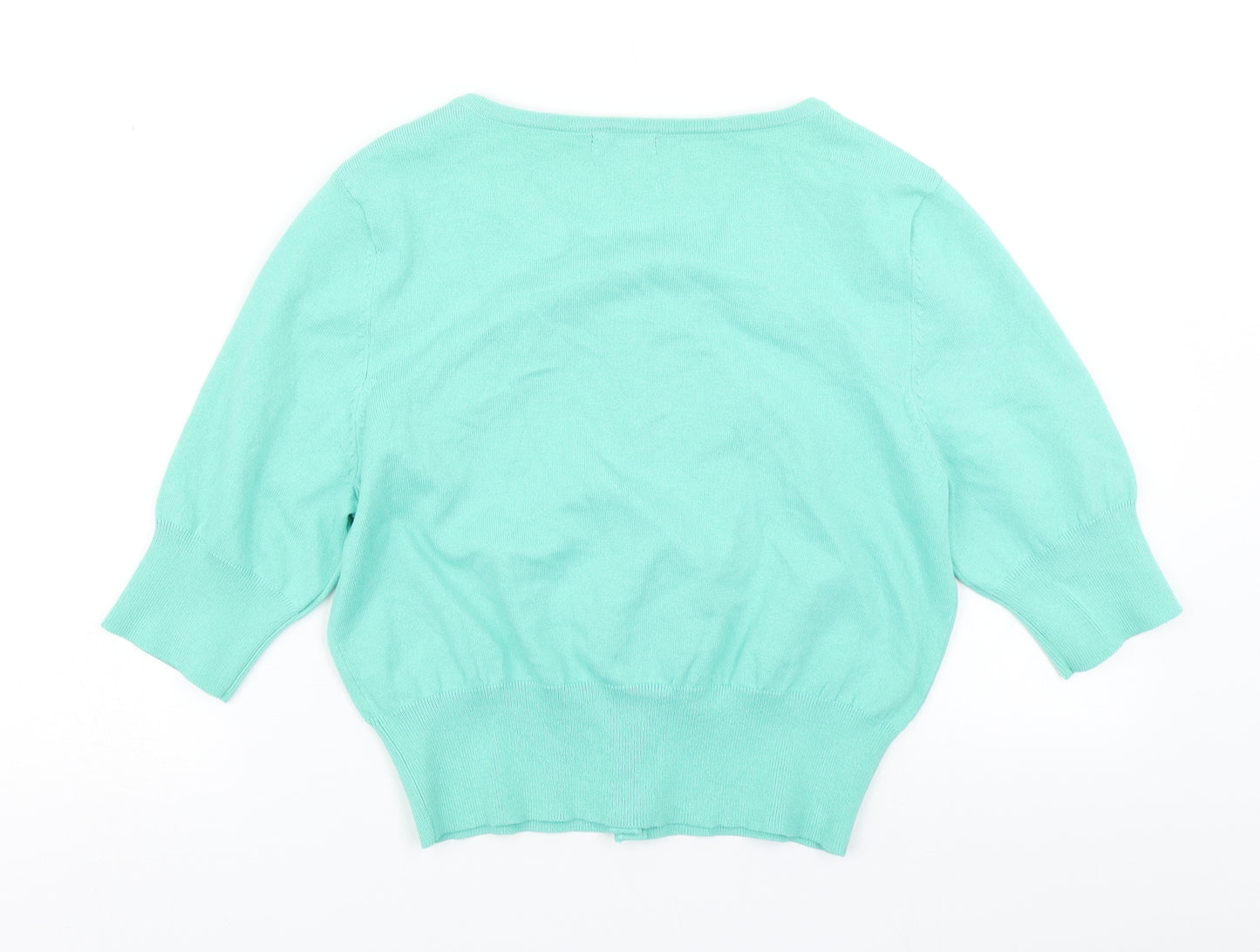 M&Co Womens Green  Knit Cardigan Jumper Size 12