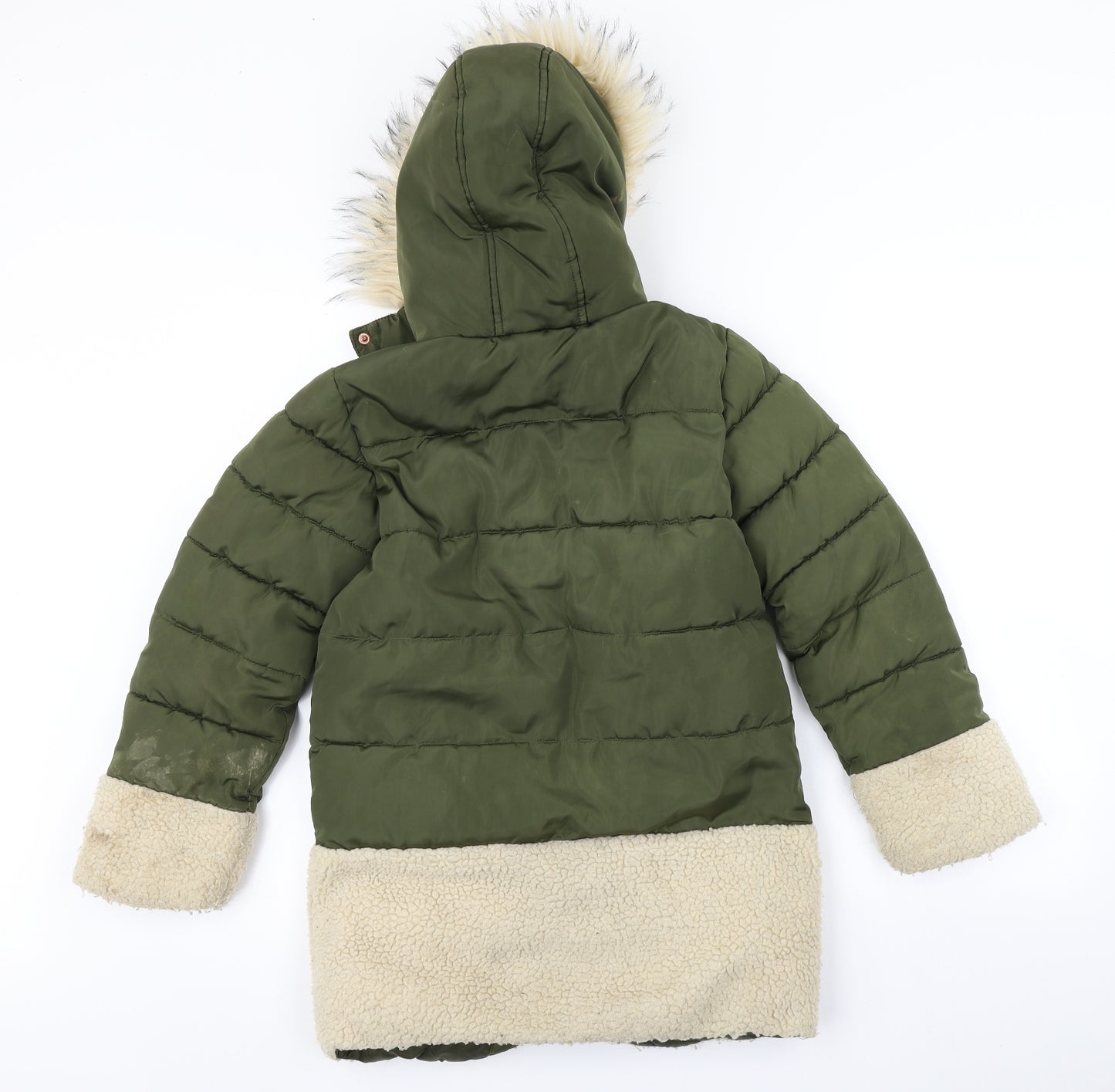 On Me Girls Green   Parka Coat Size 9-10 Years